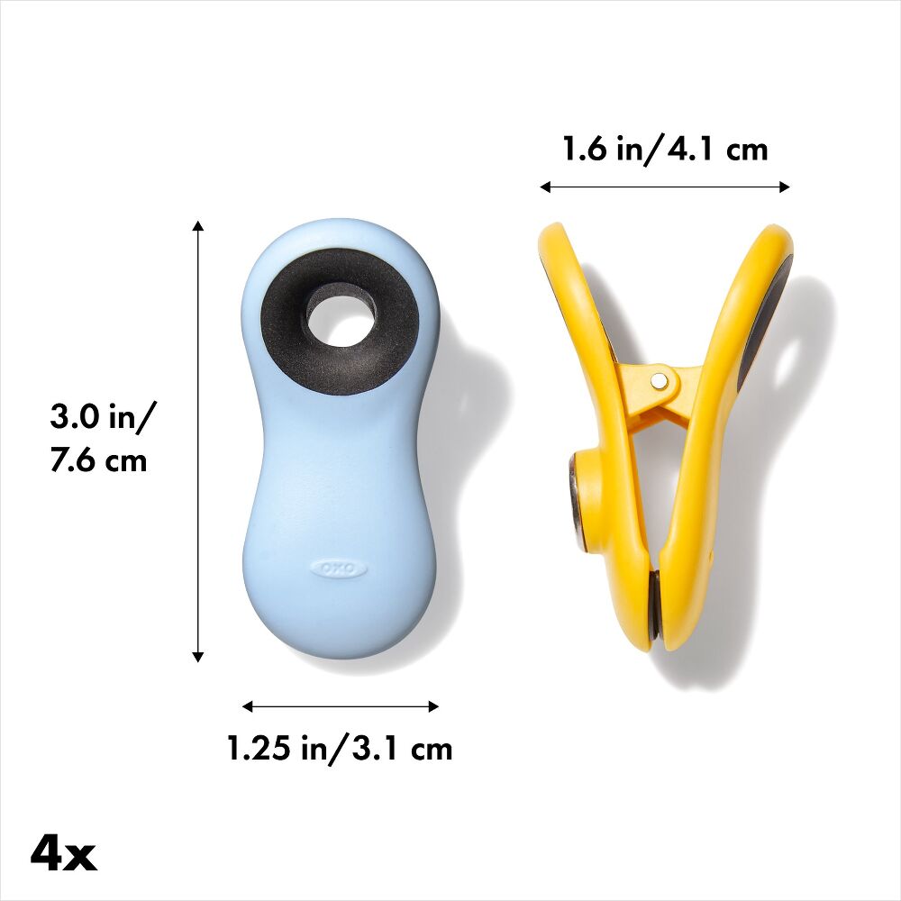 Magnetic All-Purpose Clips - 4-Pack - assorted colors J6