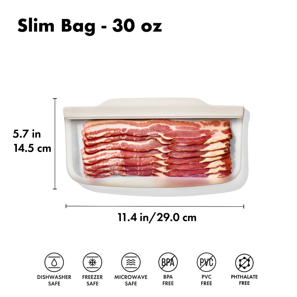 Silicone Reusable Bag - Slim Bag (20 oz) - Oat U7