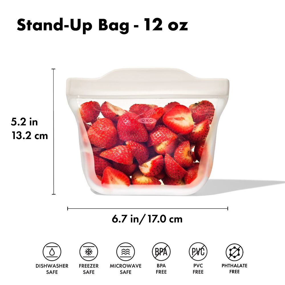 Silicone Reusable Bag - Stand-Up Snack (12 oz) – Oat H8