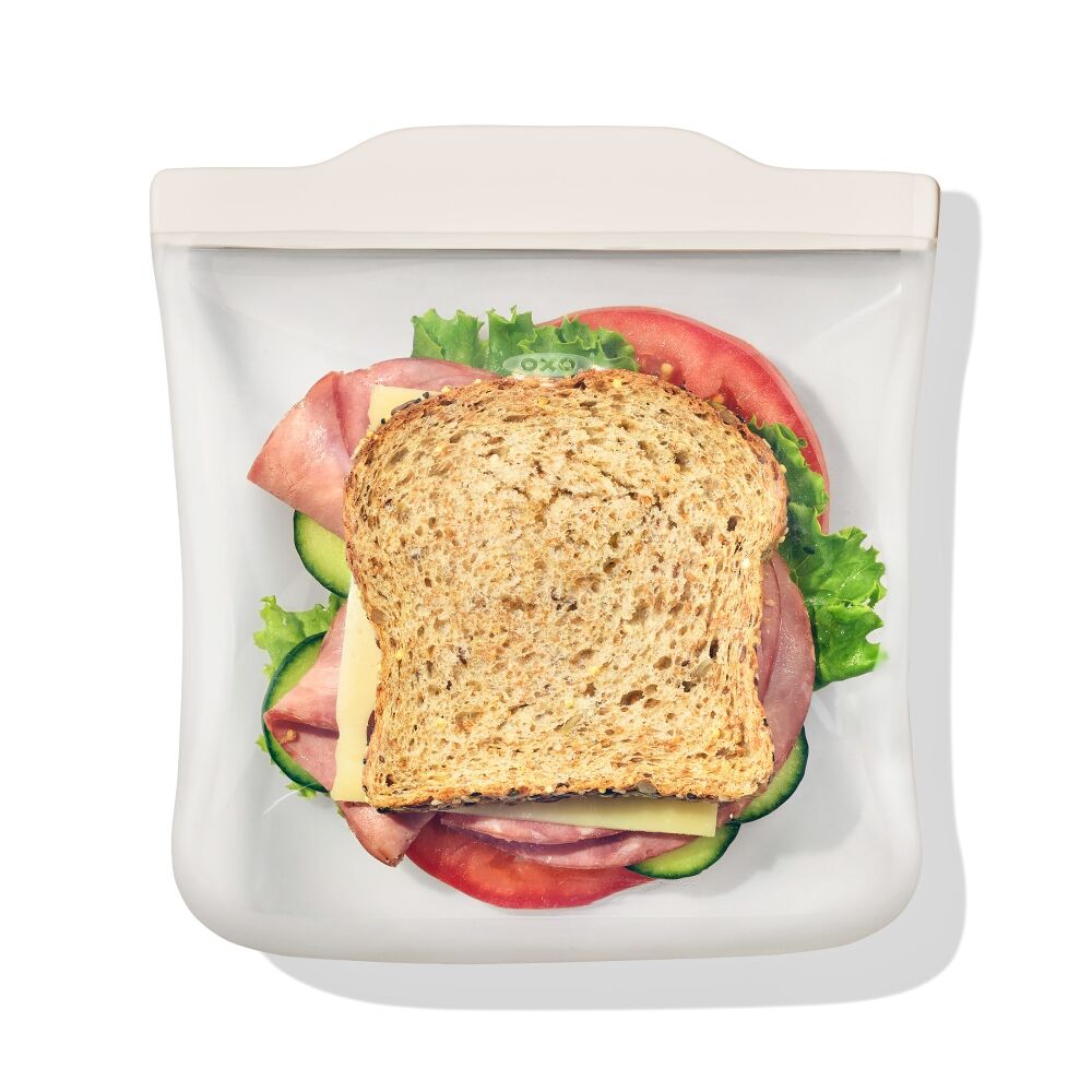 Silicone Reusable Bag - Sandwich Bag (28 oz) - Oat A3