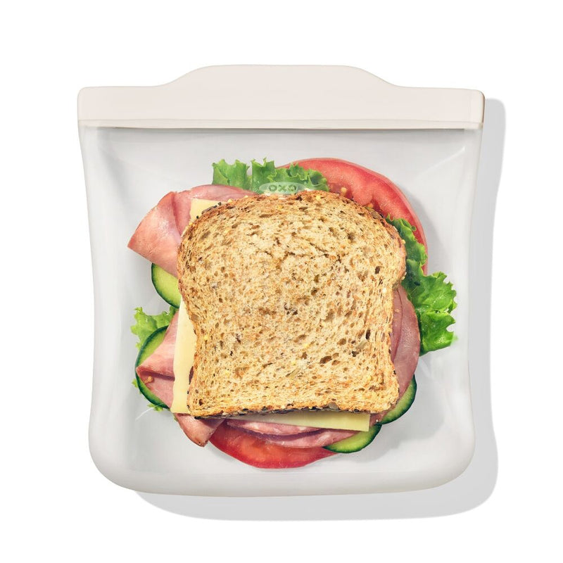 Silicone Reusable Bag - Sandwich Bag (28 oz) - Oat A3