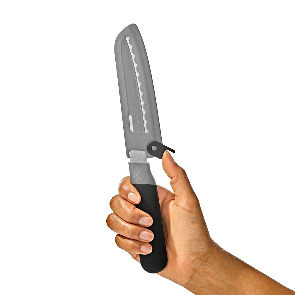 5 in Serrated Utility Knife with Locking Sheath I9