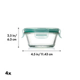 Smart Seal 8-Piece1 Cup Glass Round Container Set W1