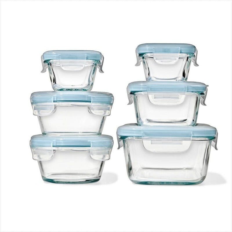 12-Piece Smart Seal Glass Container Set - Arctic Blue J0