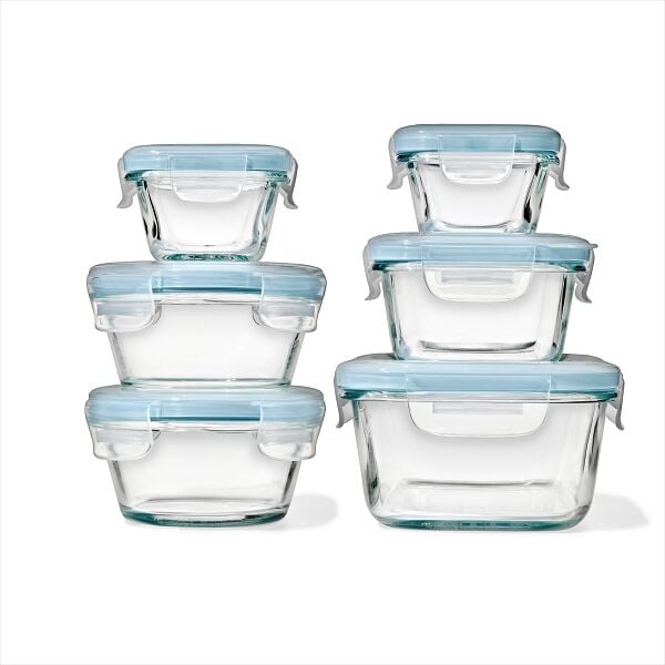 12-Piece Smart Seal Glass Container Set - Arctic Blue J0