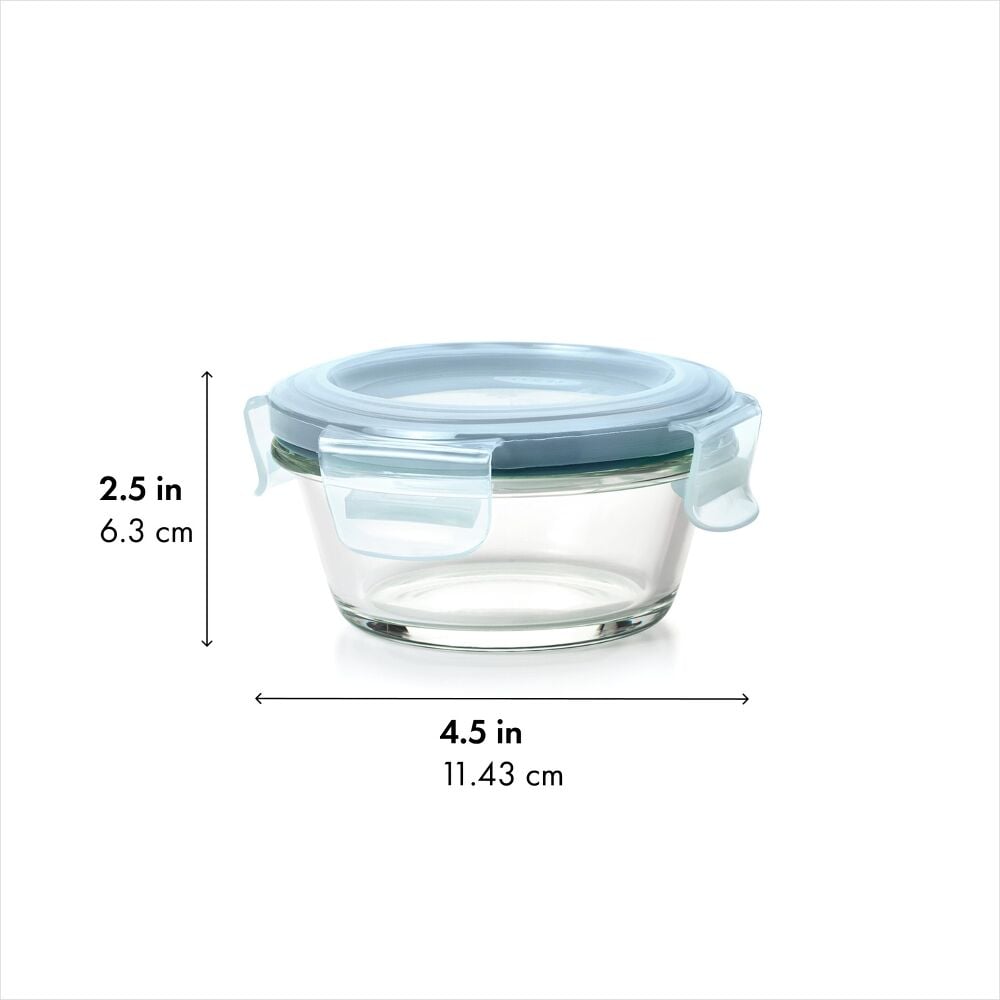 Smart Seal 1-Cup Glass Round Container - Arctic Blue L0