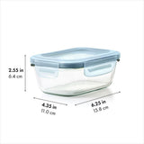Smart Seal 1.6-Cup Glass Rectangle Container - Arctic Blue R3