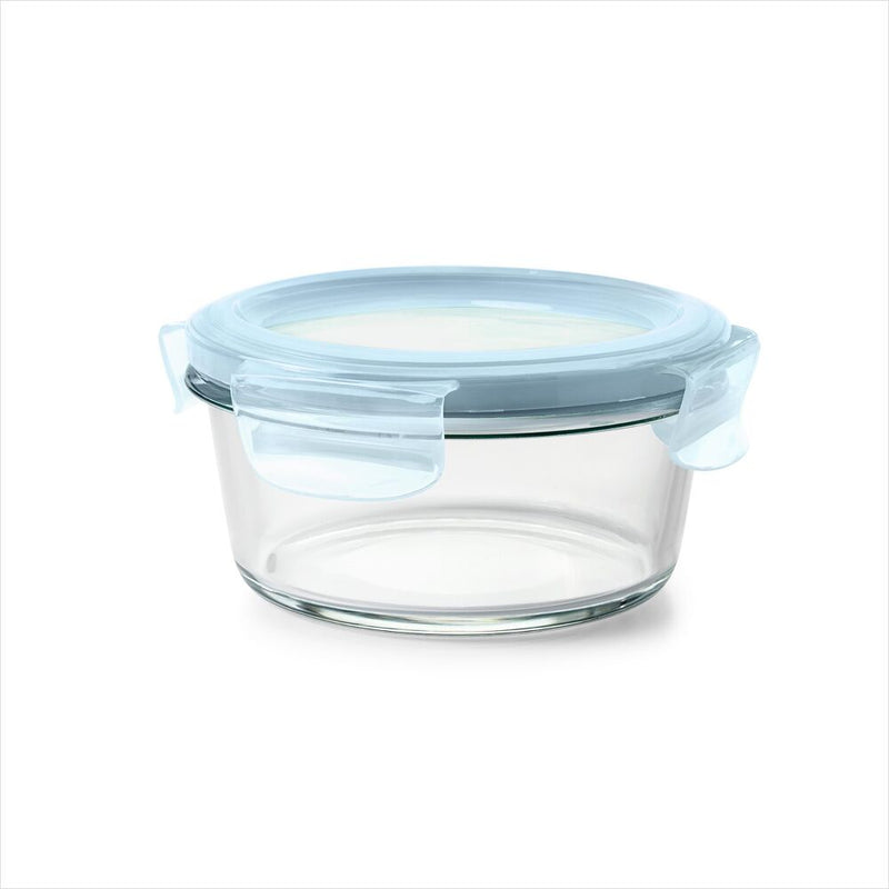 Smart Seal 2-Cup Glass Round Container - Arctic Blue S1