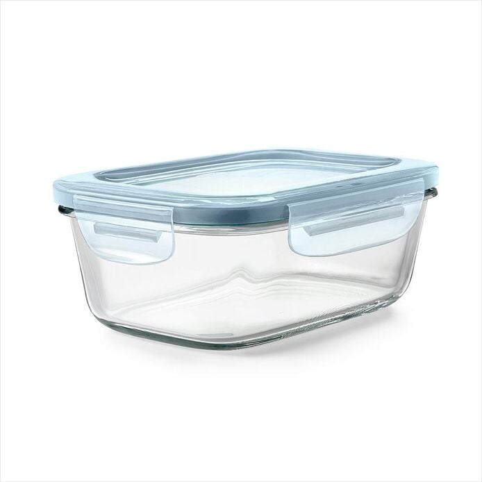 Smart Seal 3.5-Cup Glass Rectangle Container - Arctic Blue E6