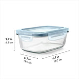 Smart Seal 3.5-Cup Glass Rectangle Container - Arctic Blue E6