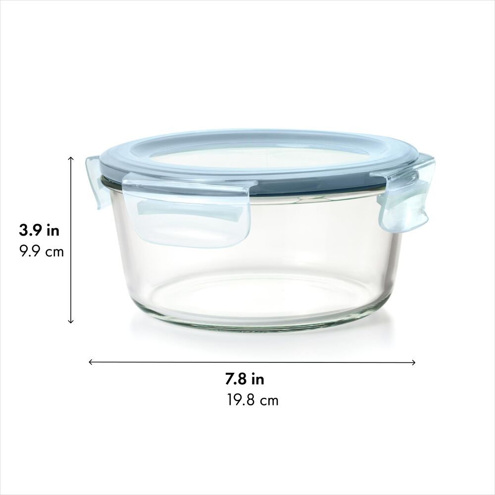 Smart Seal 7-Cup Glass Round Container - Arctic Blue Q4