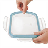 Smart Seal 8-Cup Glass Rectangle Container - Arctic Blue X6