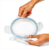 Smart Seal 2-Cup Glass Round Container - Arctic Blue S1