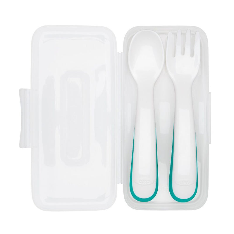 On-the-Go Plastic Fork and Spoon Set with Travel Case N7