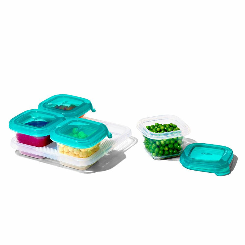 4 oz Baby Blocks™ Silicone Freezer Storage Containers - Tot Teal E6