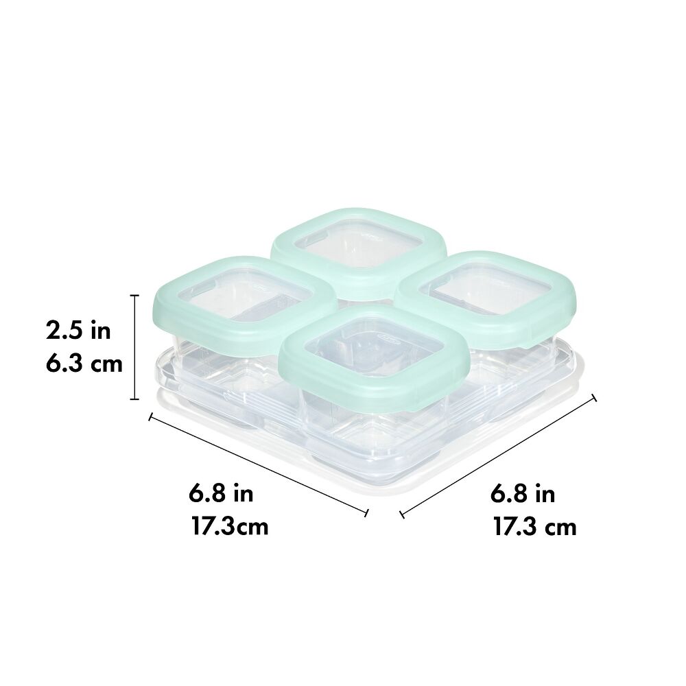 Baby Blocks Food Storage Containers (4 oz) - Opal X4