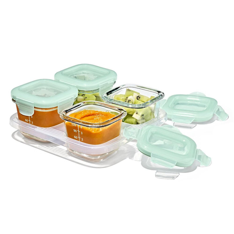 Glass Baby Blocks Food Storage Containers (4 oz) - Opal Q0