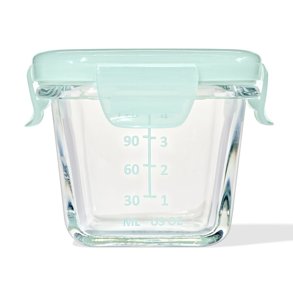 Glass Baby Blocks Food Storage Containers (4 oz) - Opal Q0